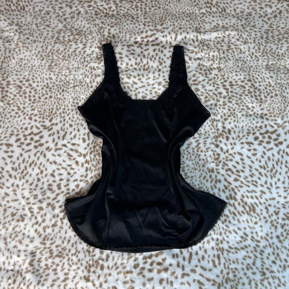 Vintage Black Lace Camisole Tank Top